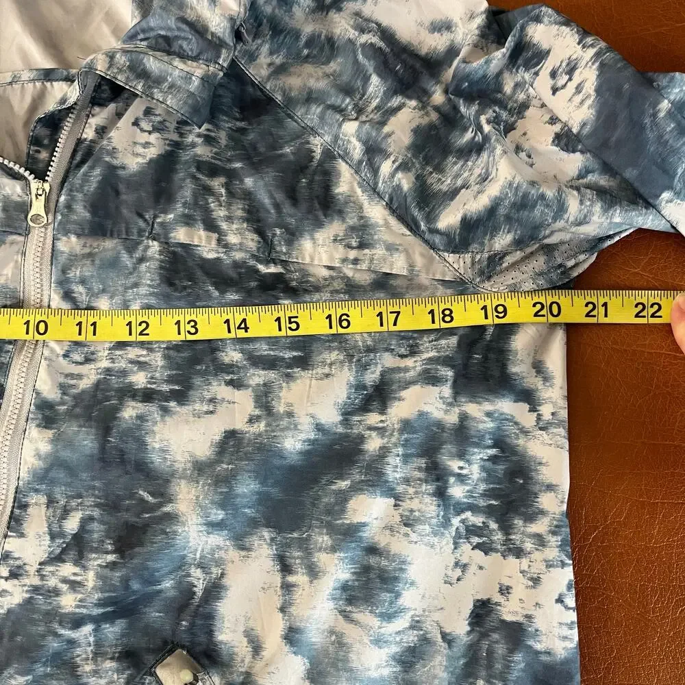 Lululemon Pack It Up Jacket Blue Tie Dye‎ Hooded Windbreaker Size 10